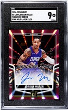 2024-25 Donruss Jordan Miller Signture Series Pink Laser RC - Auto /20 SGC 9