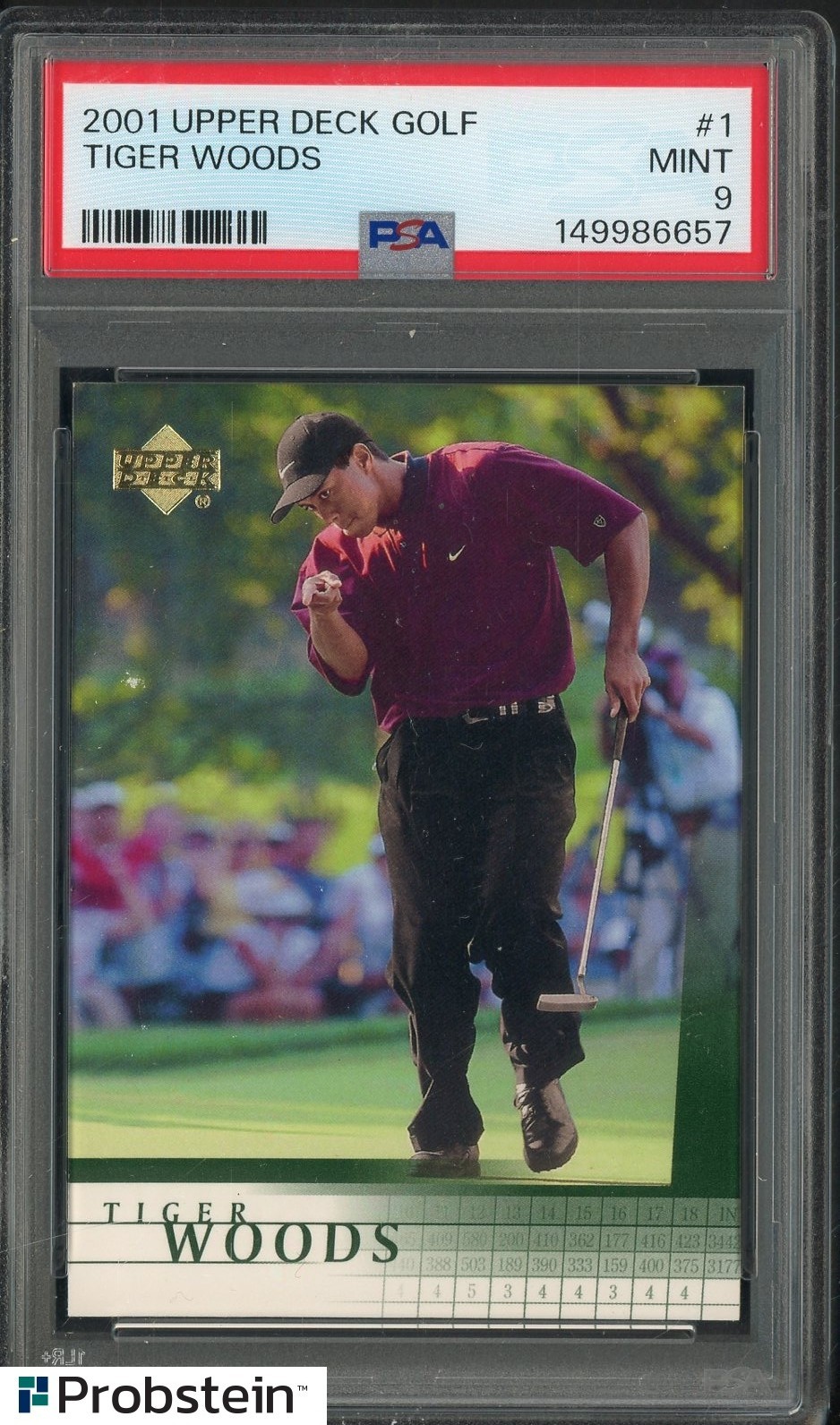 #1 2001 Upper Deck Golf #1 Tiger Woods RC Rookie PSA 9 MINT