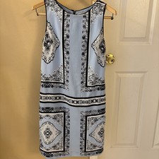 NWOT Philosophy Republic Antropologie Blue White Sleeveless Dress Size 2