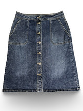 Liz Claiborne Button Front Jean Skirt Womens ...