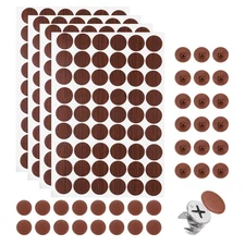 216Pcs Screw Hole Stickers and 200Pcs 16.5x6mm Screw Cover Caps, Red Brown