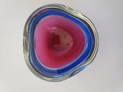 vintage 70er Murano Kunst Glas Sommerso Schale Flavio Poli Seguso Vetri d´Arte