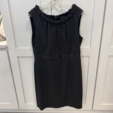 Tahari Arthur S Levine Women’s Sheath  Career Dress Sz 14P Midi Sleeveless Tweed