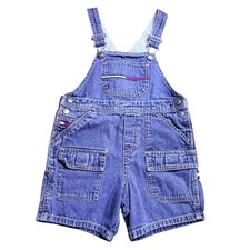 Y2K Tommy Hilfiger Kids Cargo Denim Overalls w/ Adjustable Straps  4T