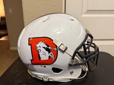 White Denver Broncos practice squad helmet #5 inside