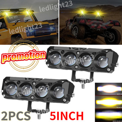 2x 5'' LED Work Light Bar Spot Flood Pods Off Road Truck Fog Lights Yellow White