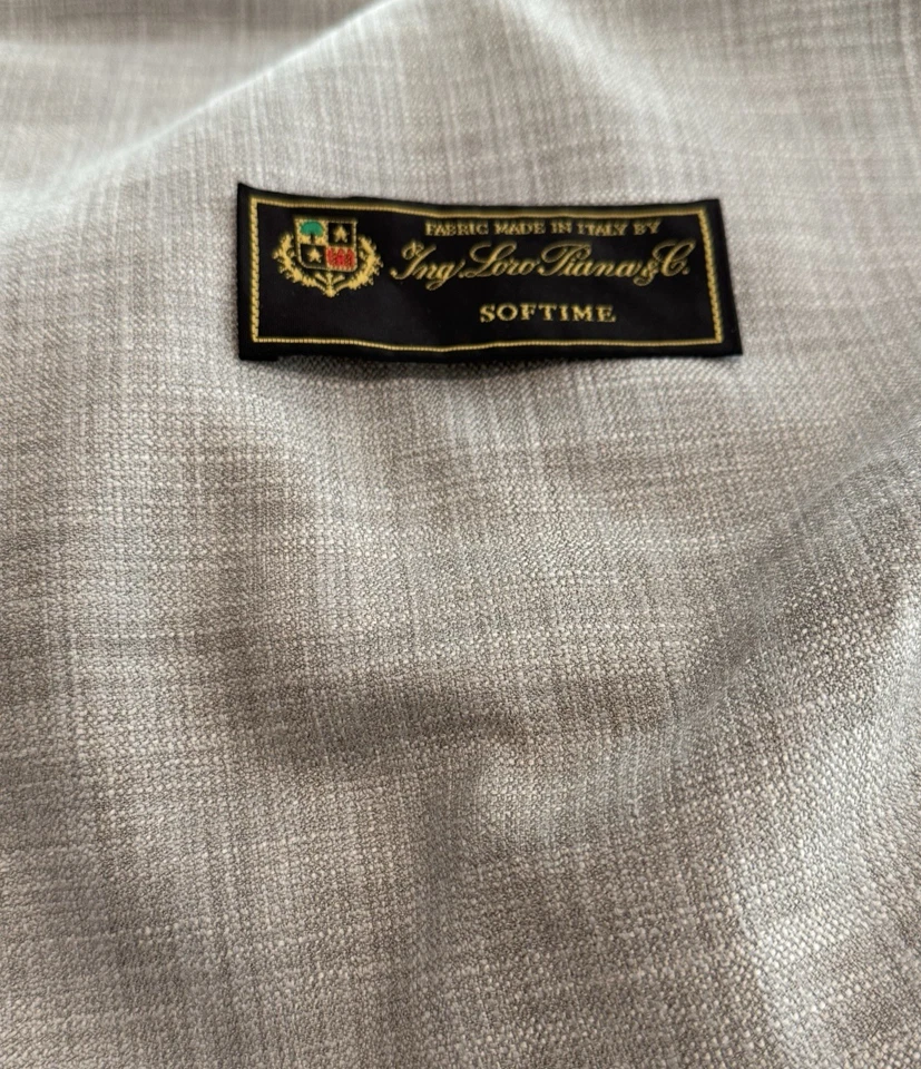 LORO PIANA Suiting Fabric Cloth Grey / Sand SOFTIME Cotton/Silk Blend 1.6 Meters - Image 2 of 4
