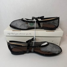 A New Day Issa Black Mesh Mary Jane Ballet Flats Memory Foam Women's 8.5 NEW