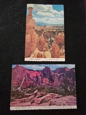 2 Vintage Utah Postcards Thor's Hammer Kolob Canyons Area