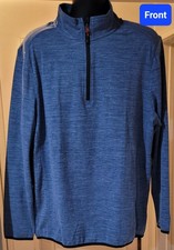Avalanche, Sweater Mens Extra Large Blue 1/4 Zip Top Stand Up Pullover Preowned.