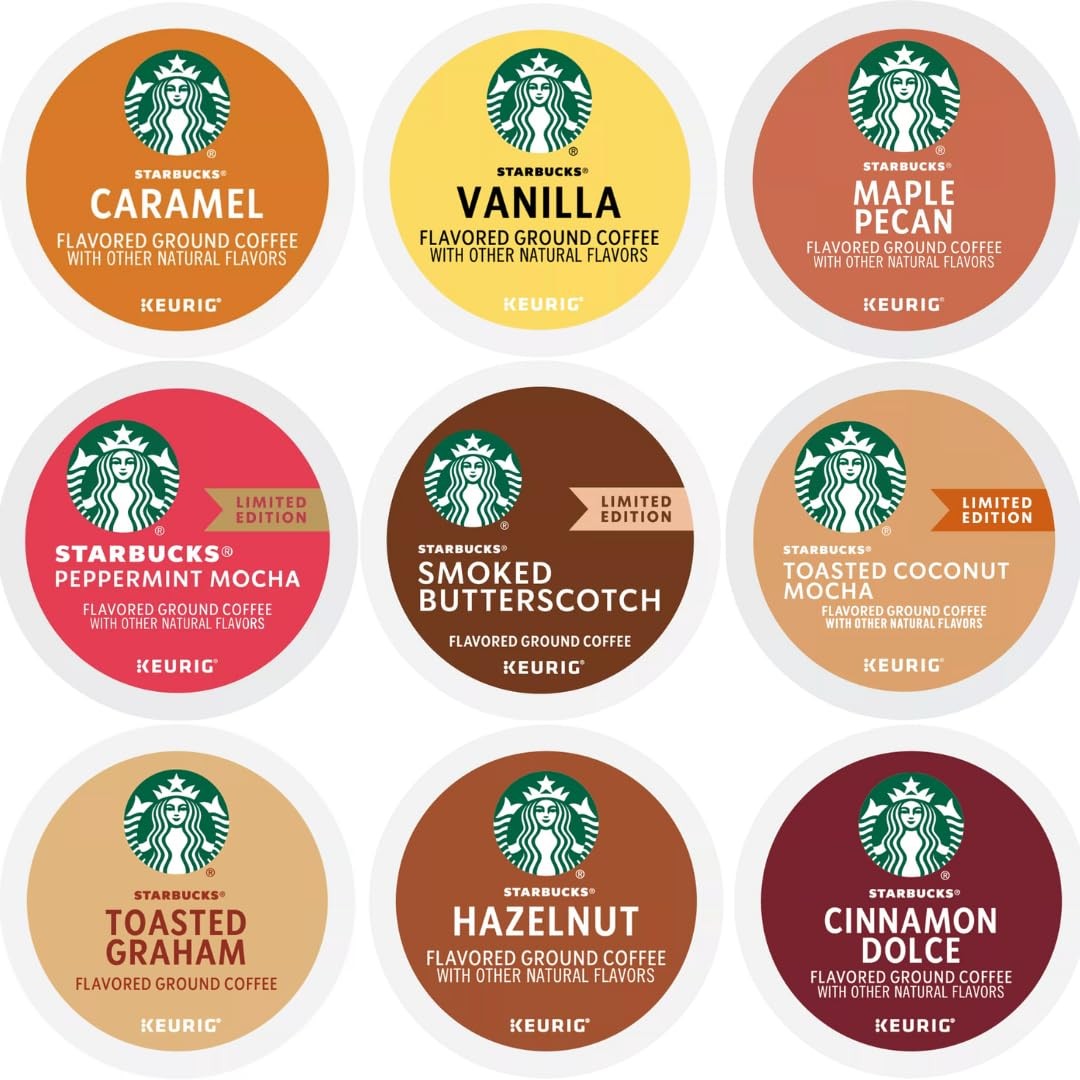 Starbucks K-Cups Variety Pack with Caramel Hazelnut Cinnamon Dolce Flavors