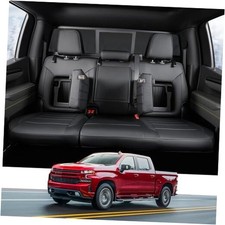 for Chevy Silverado GMC Sierra Seat Covers: 2019-2026 Crew Cab Only Fit Black