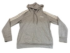 Adidas Sweatshirt Youth Small Gray Hooded, Polyester and Cotton