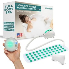 Serenelife Bubble Bath Mat - Spa Bubble Bath Massager Waterproof Bath