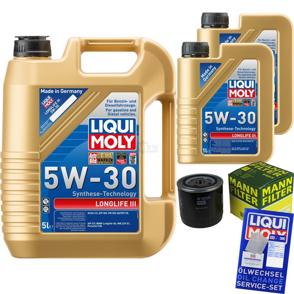 Mann Inspektionspaket 7L Liqui Moly Longlife 5W-30 FüR Jeep Wrangler II 4.0 2.5-image