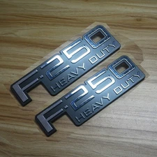 2x Set For 92-96 F250 Heavy Duty Emblem Name Plate Side Badges Chrome