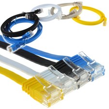 FLAT CAT6 Ethernet Cable Gigabit RJ45 Router to PC/TV/PS 1m/2m/3m/5m/10m/20m Lot