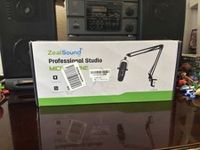 ZealSound USB Condenser Cardioid Mic w Boom Arm, Monitor, Volume/Echo