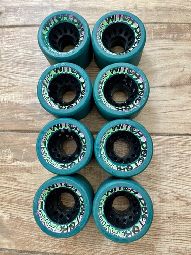 Vintage 8 Hyper Witch Doctor x Quad 62mm speed roller skating wheels blue grn