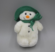 Eden Toys The Snowman Plush 7" VIntage Plush Raymond Briggs No Legs Green Hat
