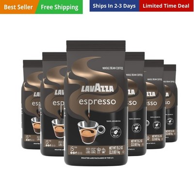 Espresso Whole Bean Coffee, Medium Roast, 100% Arabica, 2.2 lb Bag Pack of 6