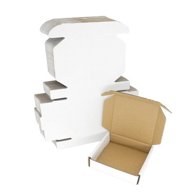 ELAZEKES 4x4x1 Shipping Box, Mailing Boxes White Gift Boxes with Lids Flat Pa...