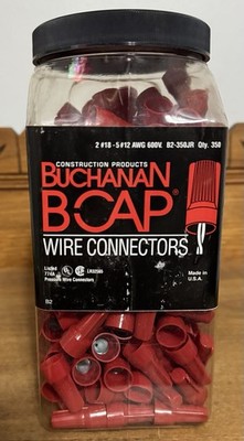 Buchanan B2-350JR Twist-On Wire Connector Red, Nylon Insulation BCAP Made In USA