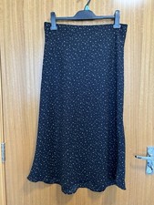 Nasty Gal Skirt Womens Size UK 14 Black White Star Polka Dot Midi Slip Whimsical