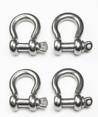 Four 3/4'' Marine Bow Shackle Stainless Steel Clevis D-Ring 304 Sailboat Rigging