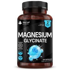 Magnesium Glycinate Capsules High Strength 1040mg Fatigue Bone Health 120 caps 0.08 per thousand milligrams