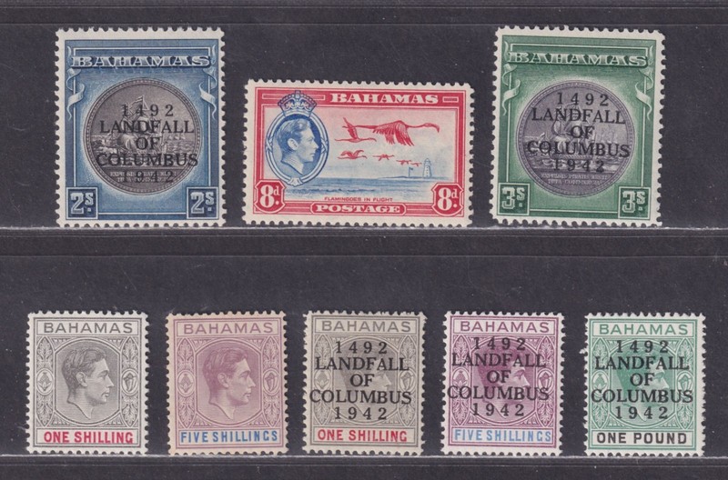 Bahamas Scott 108\129 MNH/LH 1938-1942 George VI Selection 8 Stamps SCV $138