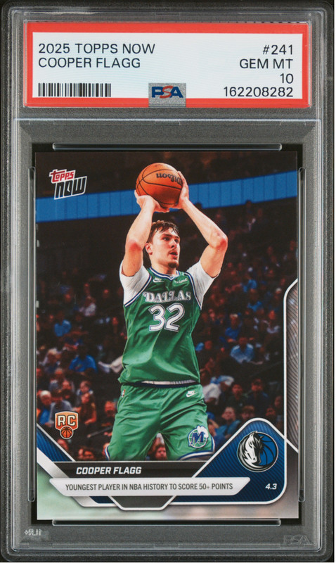 2025-26 Topps Now Cooper Flagg RC Rookie #241 Mavericks PSA 10
