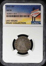 1875 Twenty-Cent Piece 20C NGC AU53