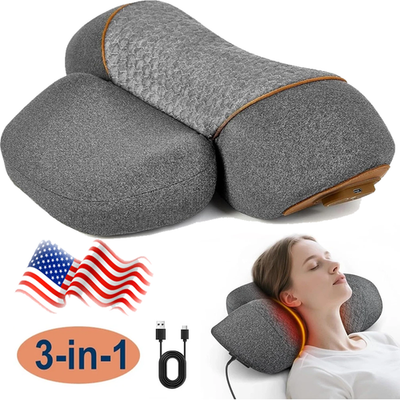 #ad 3 in 1 Electric Neck Massager Pillow Thera Pillow Traction Massager with Heat $38.98
