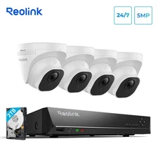 Reolink 5MP PoE Security Camera System 8CH 2TB HDD NVR 24/7 Video Recording