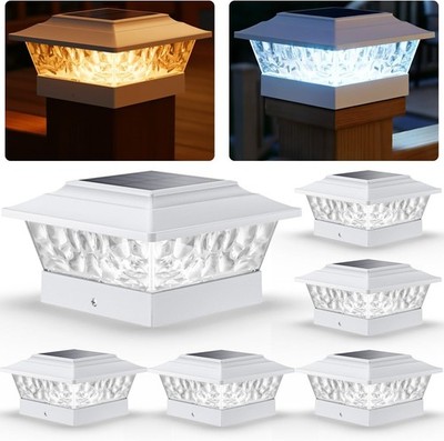 Solar Post Lights Outdoor 12 LEDs 4 Modes Post Cap Light for 4x4 5x5 6x6 Viny...