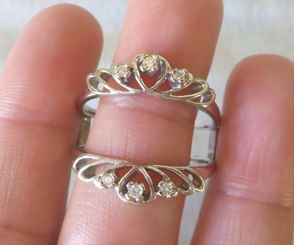 Solid 14K White Gold Split Shank Diamond Ring Jac… - image 3