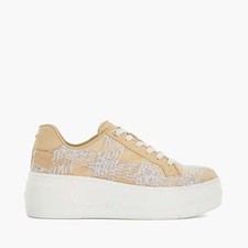 Image of BNIB Dune London Episode Lace Up Flatform Trainers.  Natural Sz:7/40 RRP: £90