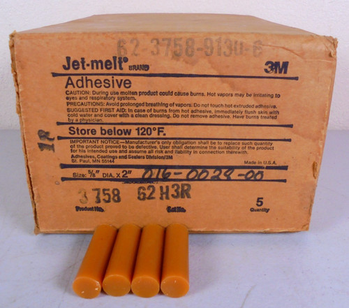 3M 3758 5/8" x 2" Jet Melt Adhesive 5 lbs