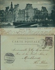9. Hôtel de Ville-Paris Rathaus bei Mondschein, Hôtel de Ville 1898 Luna