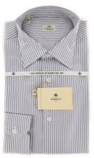 Luigi Borrelli Blue Striped Shirt - Extra Slim - 16/41 - EVS07371GINO 