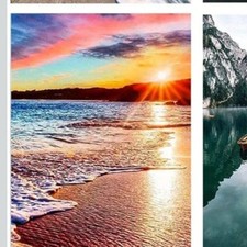 LWZAYS Paint By Numbers Kit Beach Sunset New 