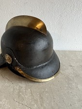 Antiker Feuerwehrhelm C.D. Magirus Ulm A/D um 1880 Messing Leder