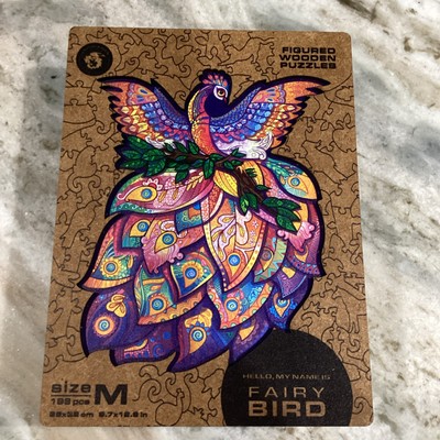 UNIDRAGON Wooden Puzzle Jigsaw, Fairy Bird, 198 pcs, Medium