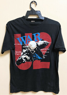 VINTAGE 80s 1983 U2 WAR ROCK NEW WAVE CONCERT TOUR PROMO T-SHIRT 