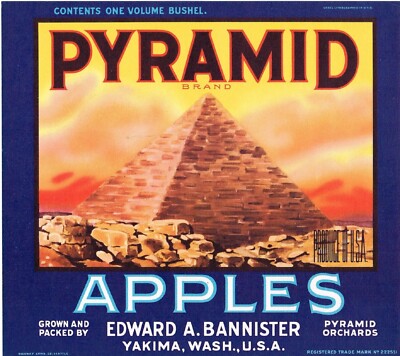 Pyramid Brand Apple Yakima Washington Retro Citrus Fruit Crate Label Art Print