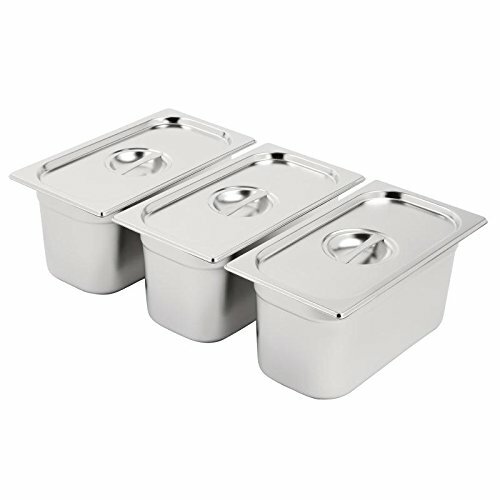 Stainless Steel Gastronorm Set 3 x 1/3 With Lids 150mm @ Next Day Delivery