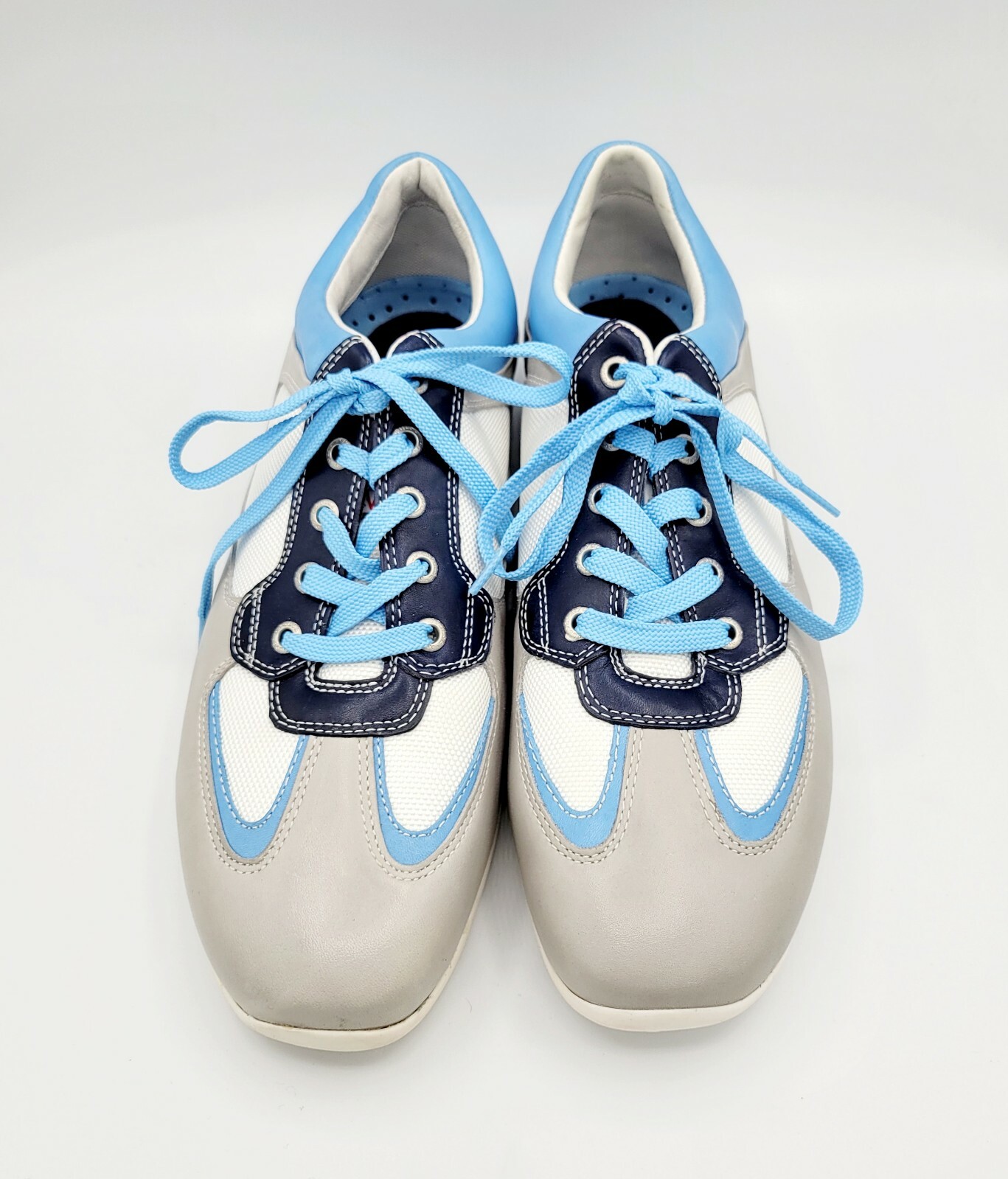 SAOLA Scarpe uomo Impulse casual atelistiche P5058 tomaia in pelle taglia 11M blu grigio bianco