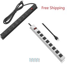 8 Outlet Heavy Duty Power Strip Surge Protector, 15A/1875W, 2100J, 6FT Cord