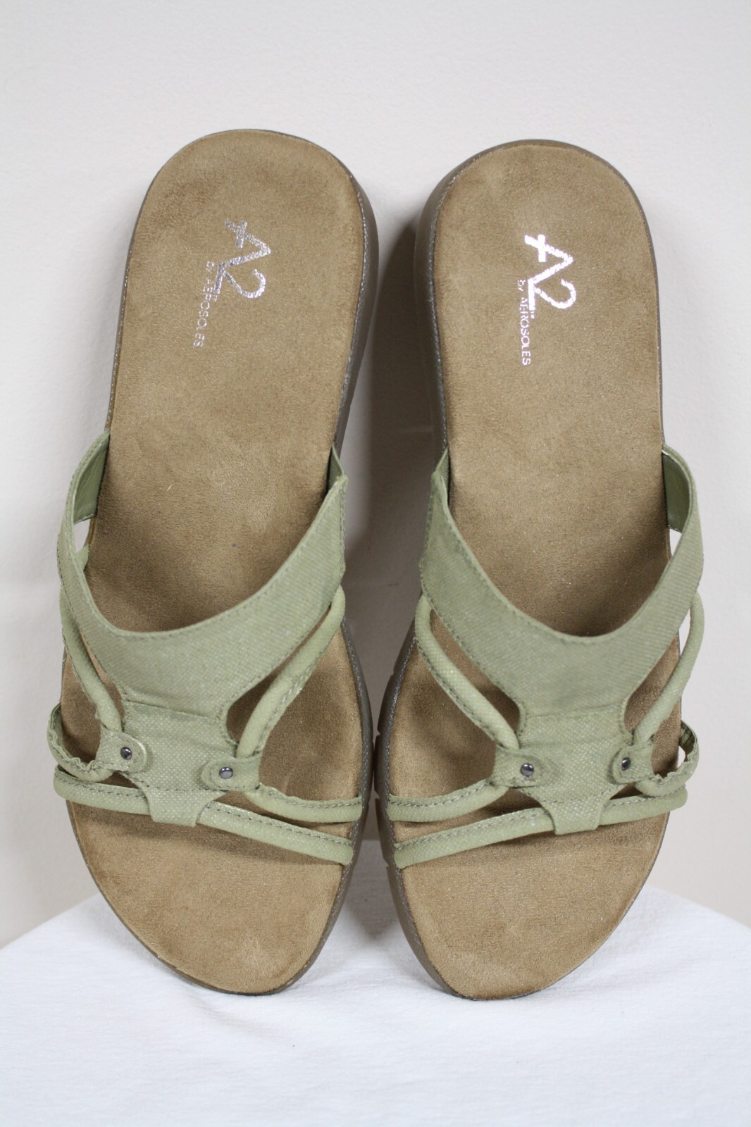 APL Aerosoles sandali donna WIP attuali slip on slide 9 5 M verde cachi